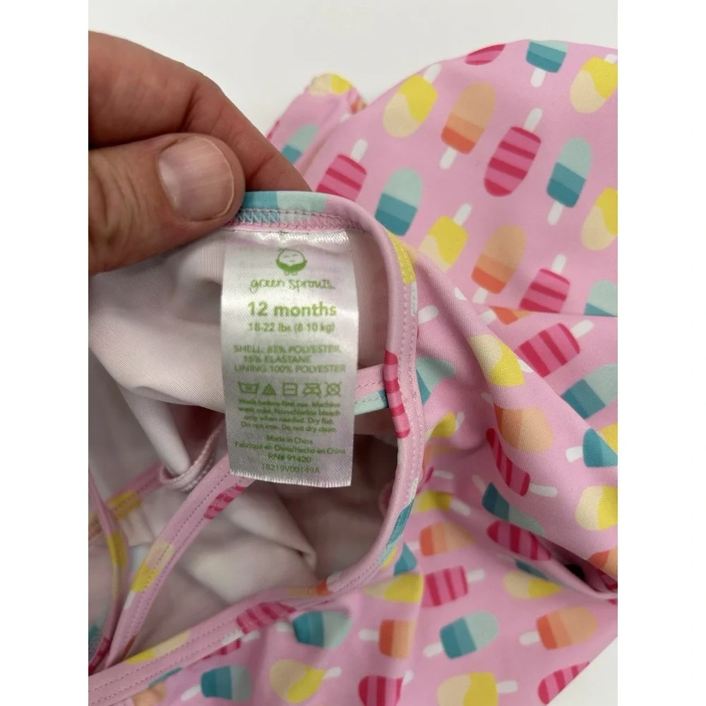 Green‎ Sprouts Girls Pink Popsicle One Piece Diaper 12 Months 18-22 Pounds